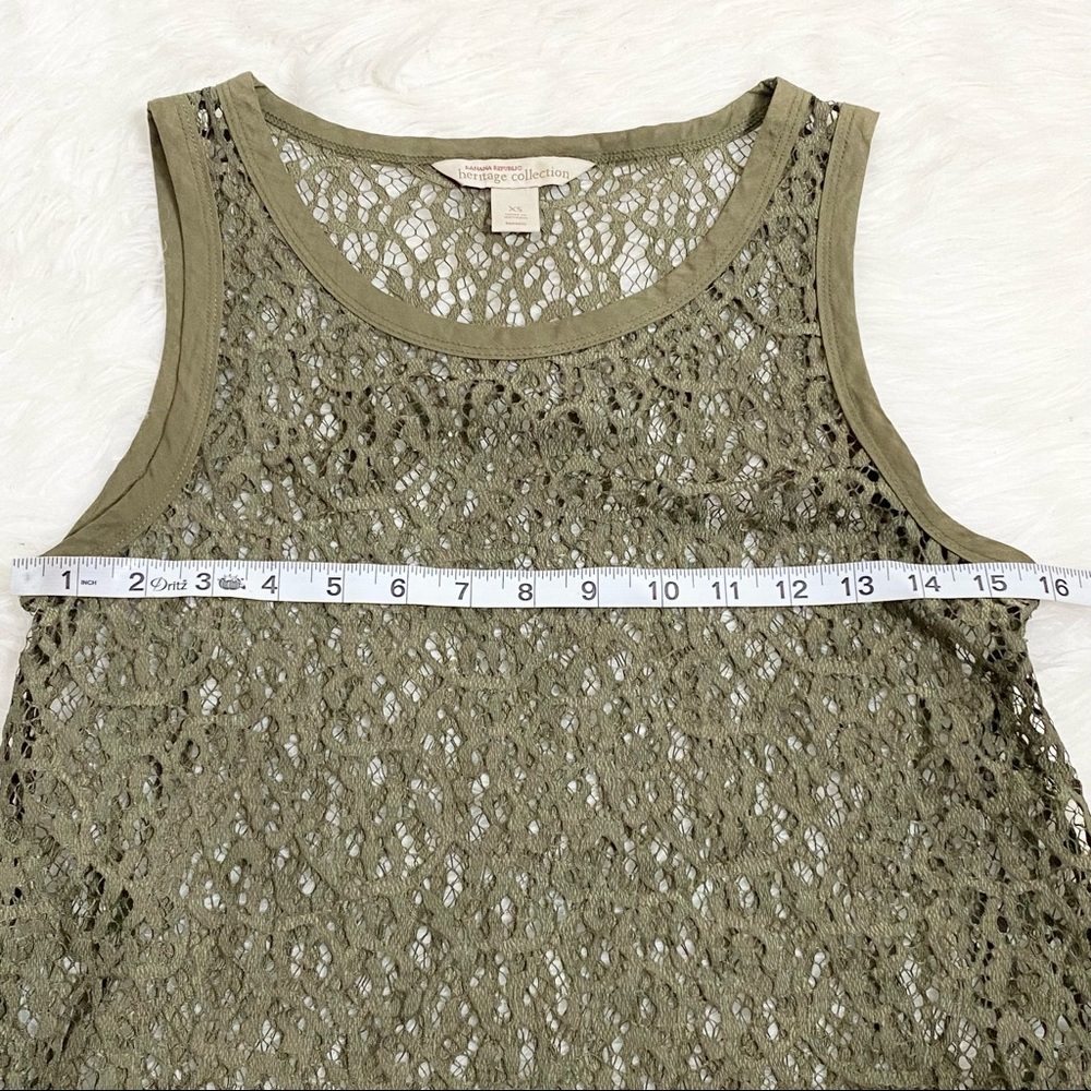BANANA REPUBLIC Olive Green Lace Blouse - Picture 3 of 4
